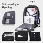 AOKING 20 Inch Rolling Backpack With 360-Degree Spinner Wheels Laptop Bag With Exterior Side Pocket