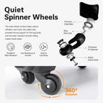 AOKING 20 Inch Rolling Backpack With 360-Degree Spinner Wheels Laptop Bag With Exterior Side Pocket