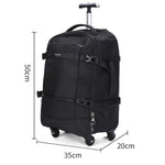 AOKING 20 Inch Rolling Backpack With 360-Degree Spinner Wheels Laptop Bag With Exterior Side Pocket