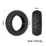 Ulip 80/50-6.5 Off-Road Solid Tire for Electric Scooter 10 Inch Puncture-Proof Flat-Free Rubber Replacement Tire