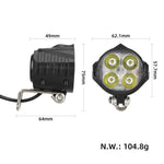 36V-48V Electric Scooter LED Headlight with Built-in Horn 4-LED High Brightness Front Head Lamp with 1.8m Cable