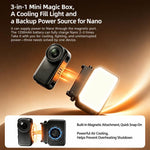 ShiYifan Ventola di raffreddamento e luce di riempimento 2 in 1, For DJI Osmo Nano, For DJI Osmo Action 6, For DJI Osmo Action 4 / 5, For DJI Osmo Pocket 4 / 3 / Insta360 Luna Ultra
