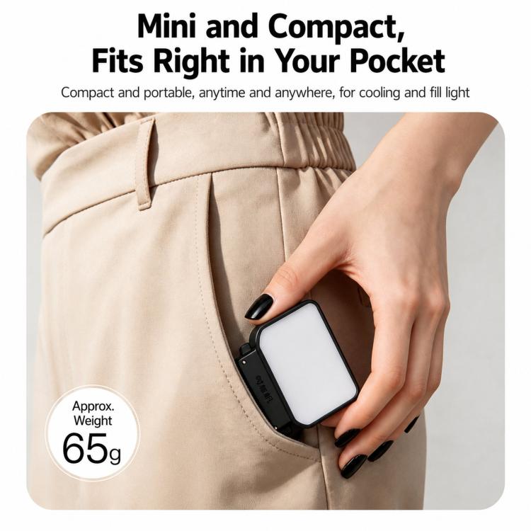 ShiYifan Ventola di raffreddamento e luce di riempimento 2 in 1, For DJI Osmo Nano, For DJI Osmo Action 6, For DJI Osmo Action 4 / 5, For DJI Osmo Pocket 4 / 3 / Insta360 Luna Ultra
