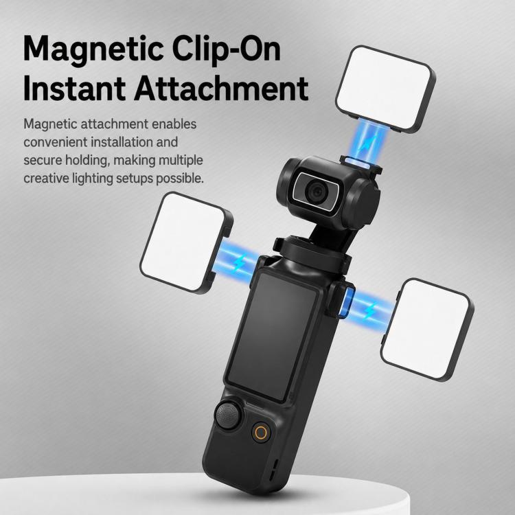 Luce di riempimento magnetica a LED dimmerabile per vlog video per DJI Osmo Pocket 3., Three Lamp, Dual Lamp, Single Lamp