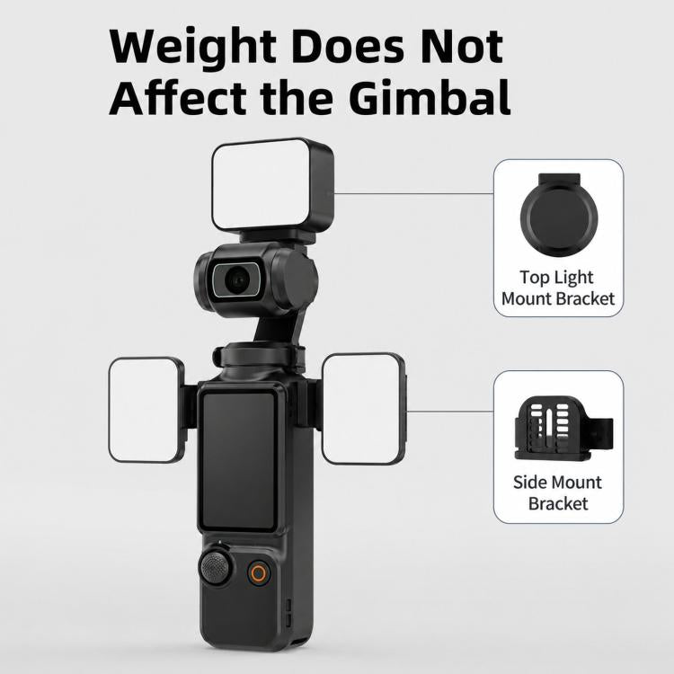 Luce di riempimento magnetica a LED dimmerabile per vlog video per DJI Osmo Pocket 3., Three Lamp, Dual Lamp, Single Lamp