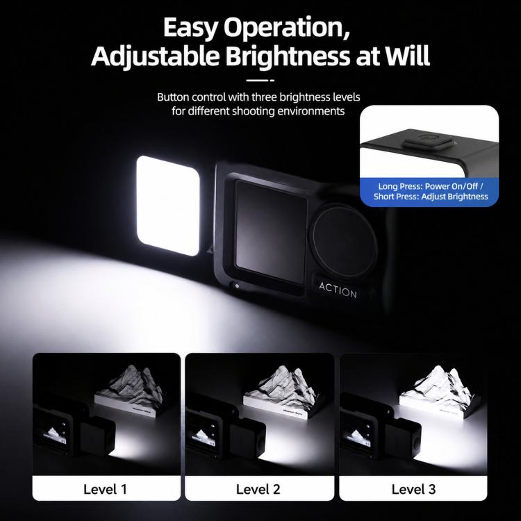 Per DJI Osmo Action 5 Pro / 4 / 3 Luce di riempimento magnetica, lampada fotografica portatile, ML-M02
