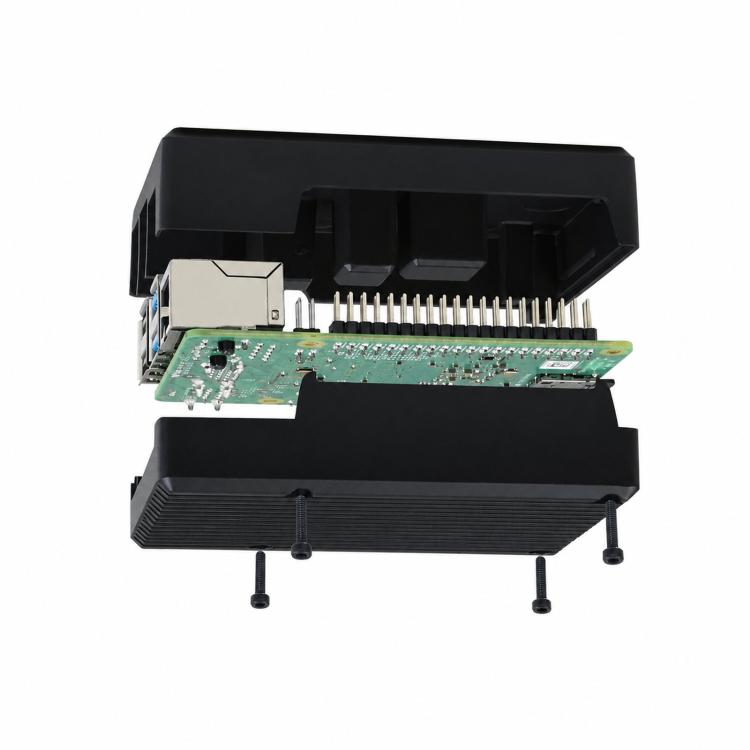 Waveshare 21176 Custodia scanalata in alluminio a strisce per Raspberry Pi 4, 21176