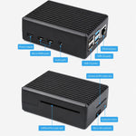 Waveshare 21176 Custodia scanalata in alluminio a strisce per Raspberry Pi 4, 21176