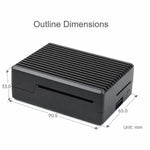 Waveshare 21176 Custodia scanalata in alluminio a strisce per Raspberry Pi 4, 21176