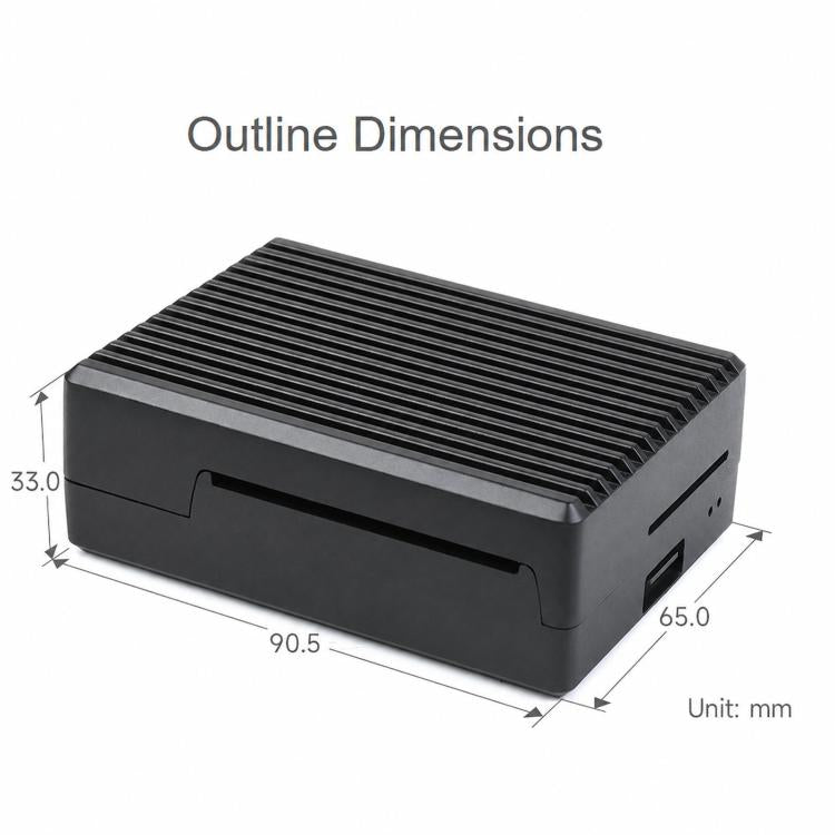 Waveshare 21176 Custodia scanalata in alluminio a strisce per Raspberry Pi 4, 21176