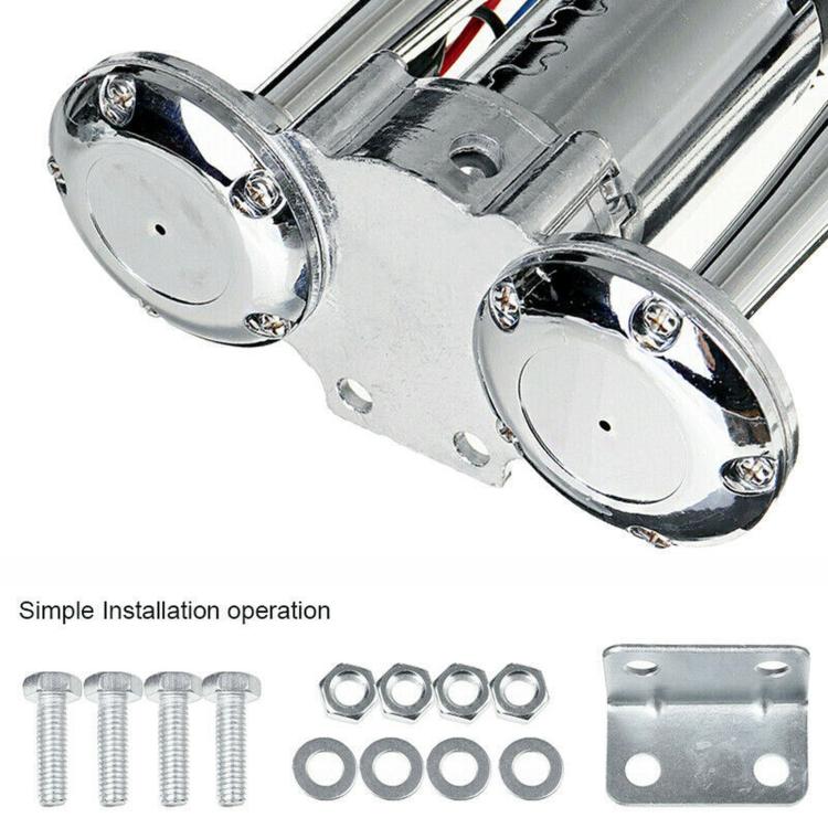 Clacson elettrico per auto a doppio tubo metallico da 600 dB con relè, pompa e relè., ST-1018S 24V