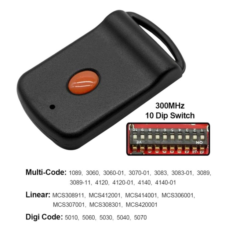 Telecomando per porta da garage multicode USA a 300 MHz, 300MHz For USA
