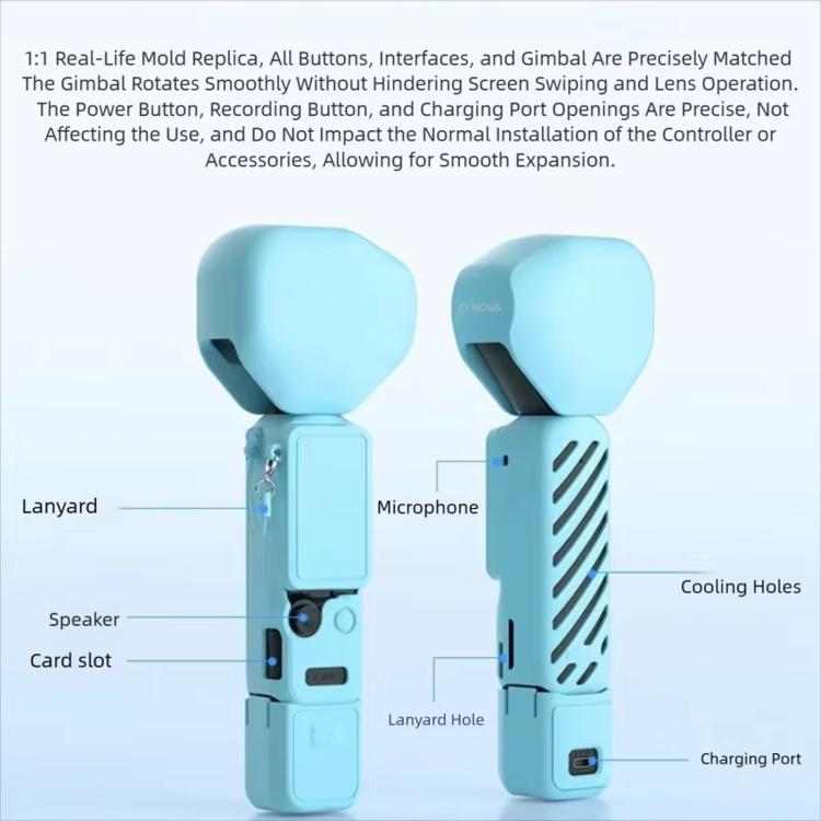 Custodia protettiva in silicone CYNOVA per DJI Osmo Pocket 4P, cover protettiva per schermo e corpo.