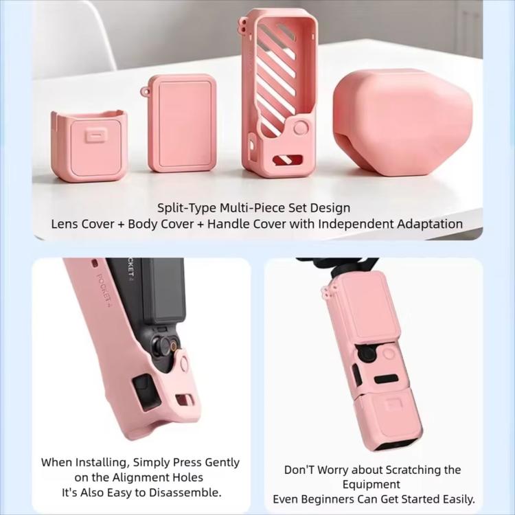 Custodia protettiva in silicone CYNOVA per DJI Osmo Pocket 4P, cover protettiva per schermo e corpo.