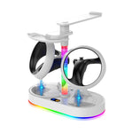 Base di ricarica RGB ipega per controller PS5 VR2 / PlayStation VR2, stazione di ricarica e supporto per visore VR, PG-P5V001S, PG-P5V001