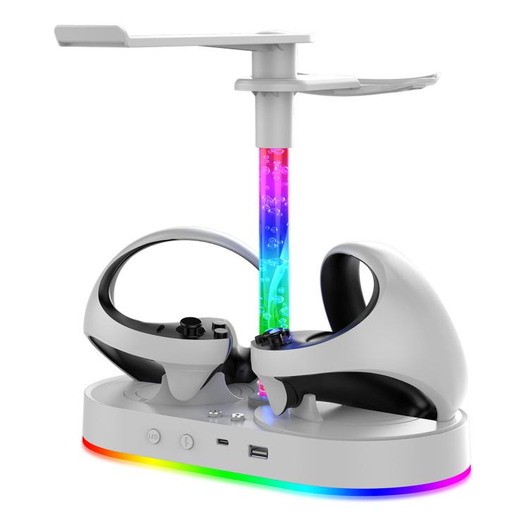 Base di ricarica RGB ipega per controller PS5 VR2 / PlayStation VR2, stazione di ricarica e supporto per visore VR, PG-P5V001S, PG-P5V001