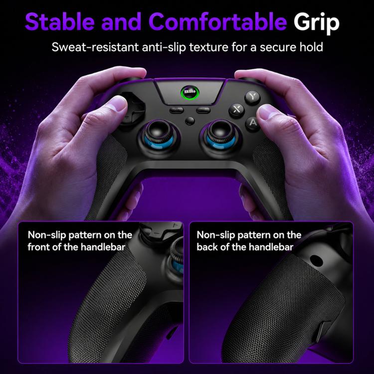 Controller di gioco BSP G3 Tri-Mode con joystick in carbonio e tasti macro per PC / Switch / PS4 / iOS e Android, With Stand White, With Stand Black, With Stand Pink, With Stand Purple, With Receiver White, With Receiver Black, With Receiver Pink      ...