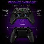 Controller di gioco BSP G3 Tri-Mode con joystick in carbonio e tasti macro per PC / Switch / PS4 / iOS e Android, With Stand White, With Stand Black, With Stand Pink, With Stand Purple, With Receiver White, With Receiver Black, With Receiver Pink      ...