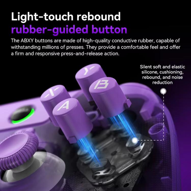 Controller di gioco BSP G3 Tri-Mode con joystick in carbonio e tasti macro per PC / Switch / PS4 / iOS e Android, With Stand White, With Stand Black, With Stand Pink, With Stand Purple, With Receiver White, With Receiver Black, With Receiver Pink      ...