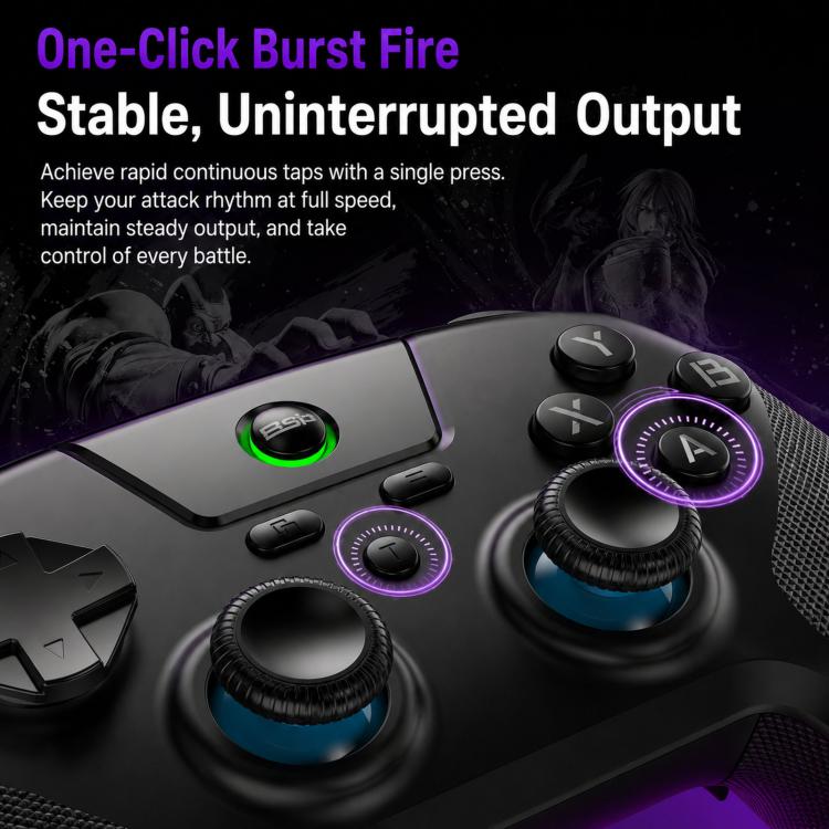 Controller di gioco BSP G3 Tri-Mode con joystick in carbonio e tasti macro per PC / Switch / PS4 / iOS e Android, With Stand White, With Stand Black, With Stand Pink, With Stand Purple, With Receiver White, With Receiver Black, With Receiver Pink      ...