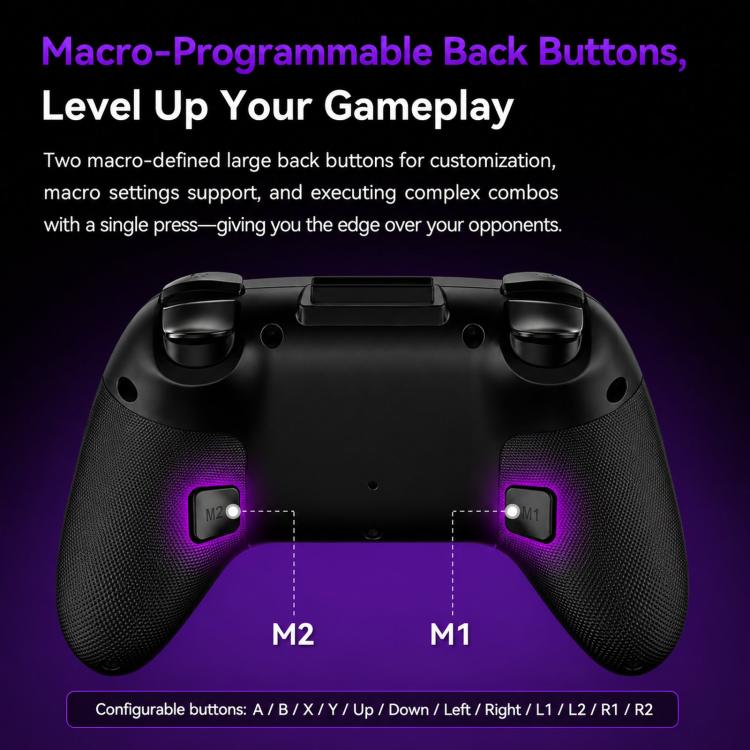 Controller di gioco BSP G3 Tri-Mode con joystick in carbonio e tasti macro per PC / Switch / PS4 / iOS e Android, With Stand White, With Stand Black, With Stand Pink, With Stand Purple, With Receiver White, With Receiver Black, With Receiver Pink      ...