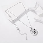 Collana Moon Cat in ottone placcato oro bianco, YIN136