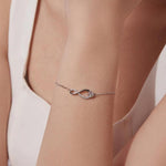 Bracciale a cerchio infinito in argento sterling S925 con moissanite, MSB039