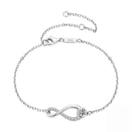Bracciale a cerchio infinito in argento sterling S925 con moissanite, MSB039