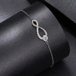 Bracciale a cerchio infinito in argento sterling S925 con moissanite, MSB039