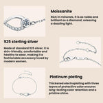 Bracciale a cerchio infinito in argento sterling S925 con moissanite, MSB039