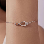 Bracciale a cerchio infinito in argento sterling S925 con moissanite, MSB039