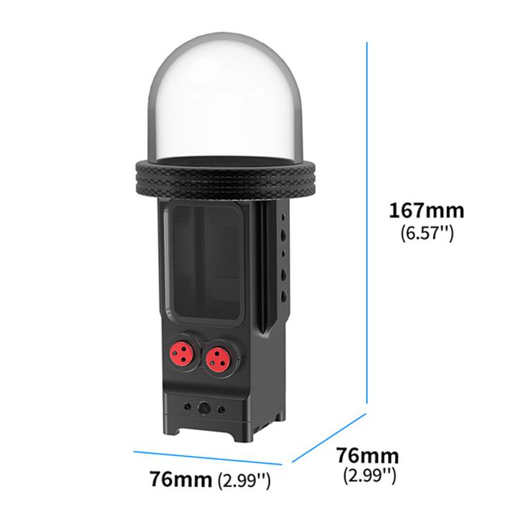 Custodia impermeabile in alluminio per DJI Osmo Pocket 3, resistente fino a 80 metri per immersioni profonde., Standard, Universal Dual-Card, Magnetic Quick-Release Dual-Card, 1 inch Ball Head