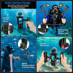 Custodia impermeabile in alluminio per DJI Osmo Pocket 3, resistente fino a 80 metri per immersioni profonde., Standard, Universal Dual-Card, Magnetic Quick-Release Dual-Card, 1 inch Ball Head