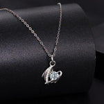 Collana a clavicola con cuore e ala in moissanite, in argento sterling S925., MSN067