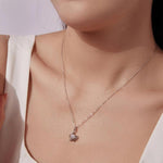 Collana a clavicola con cuore e ala in moissanite, in argento sterling S925., MSN067