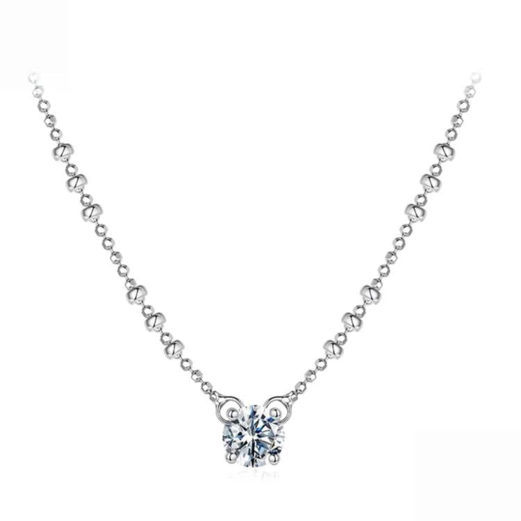 Collana a clavicola con moissanite in argento sterling S925, MSN066