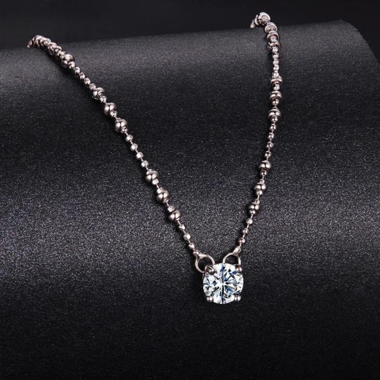 Collana a clavicola con moissanite in argento sterling S925, MSN066