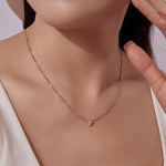 Collana a clavicola con moissanite in argento sterling S925, MSN066
