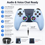 Controller wireless per PS5, gamepad Bluetooth con luce RGB, effetto Hall Joy, pulsante macro posteriore.
