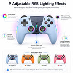 Controller wireless per PS5, gamepad Bluetooth con luce RGB, effetto Hall Joy, pulsante macro posteriore.