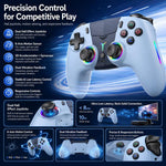 Controller wireless per PS5, gamepad Bluetooth con luce RGB, effetto Hall Joy, pulsante macro posteriore.