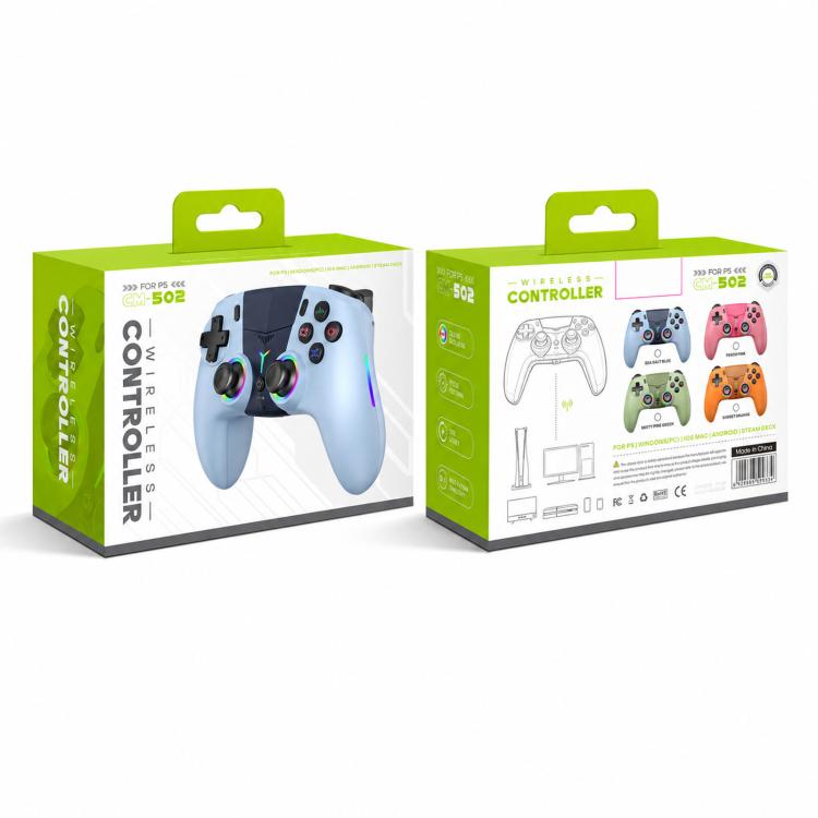 Controller wireless per PS5, gamepad Bluetooth con luce RGB, effetto Hall Joy, pulsante macro posteriore.