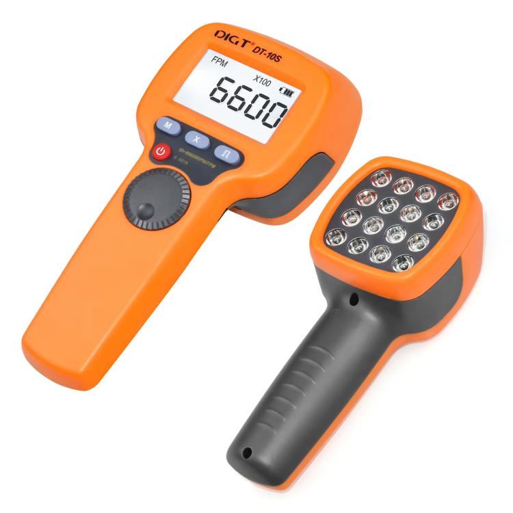 Tachimetro digitale stroboscopico portatile DIGT DT-10S da 60-99999 giri/minuto, senza contatto, con luce LED da 1500 LUX., DT-10S