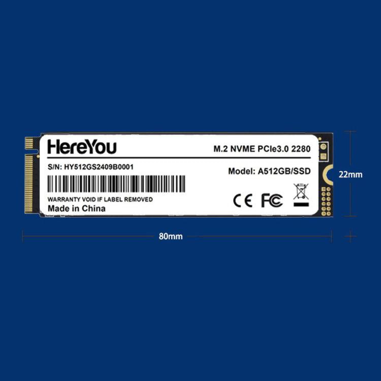 HereYou M.2 NVMe PCIe 3.0 SSD 2280 Unità a stato solido interna per laptop, 128GB, 256GB, 512GB, 1TB