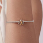 Accessori per gioielli fai da te Lotus Yoga in rame con perline e placcatura in oro bianco, YIC145