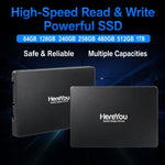 Unità SSD interna ad alta velocità da 2,5 pollici per laptop e PC desktop., HereYou SATA3 128G, HereYou SATA3 256G, HereYou SATA3 512G, HereYou SATA3 1TB