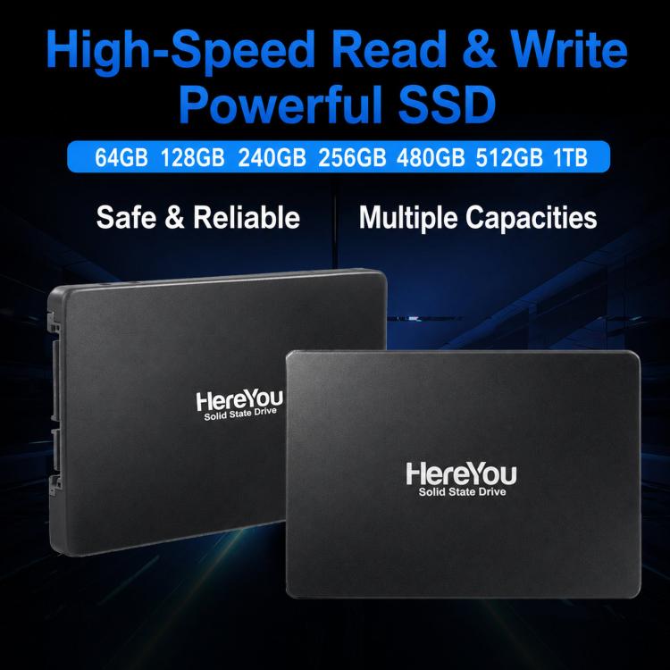 Unità SSD interna ad alta velocità da 2,5 pollici per laptop e PC desktop., HereYou SATA3 128G, HereYou SATA3 256G, HereYou SATA3 512G, HereYou SATA3 1TB