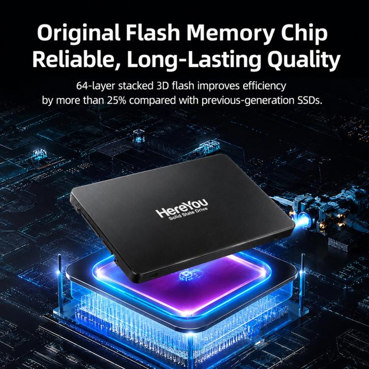 Unità SSD interna ad alta velocità da 2,5 pollici per laptop e PC desktop., HereYou SATA3 128G, HereYou SATA3 256G, HereYou SATA3 512G, HereYou SATA3 1TB