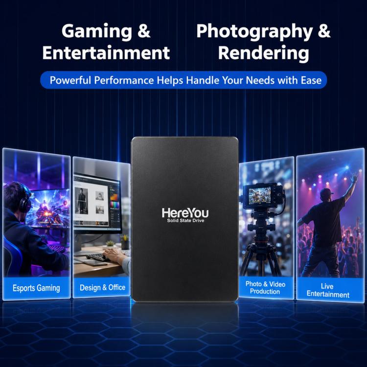 Unità SSD interna ad alta velocità da 2,5 pollici per laptop e PC desktop., HereYou SATA3 128G, HereYou SATA3 256G, HereYou SATA3 512G, HereYou SATA3 1TB