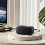 Altoparlante USB per computer con microfono e scheda audio integrati, mini soundbar stereo da scrivania.